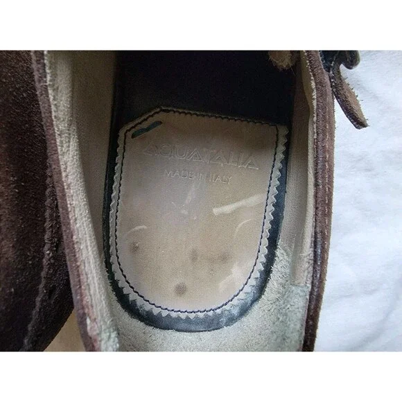 Aquatalia Men's Gavin Suede Monk-Strap‎ Loafer Color Brown Size 8.5M Italy